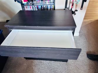 Dark Brown Nightstand with Drawer
