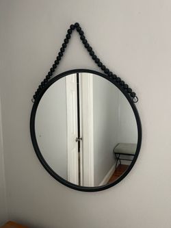 24 inch round black mirror