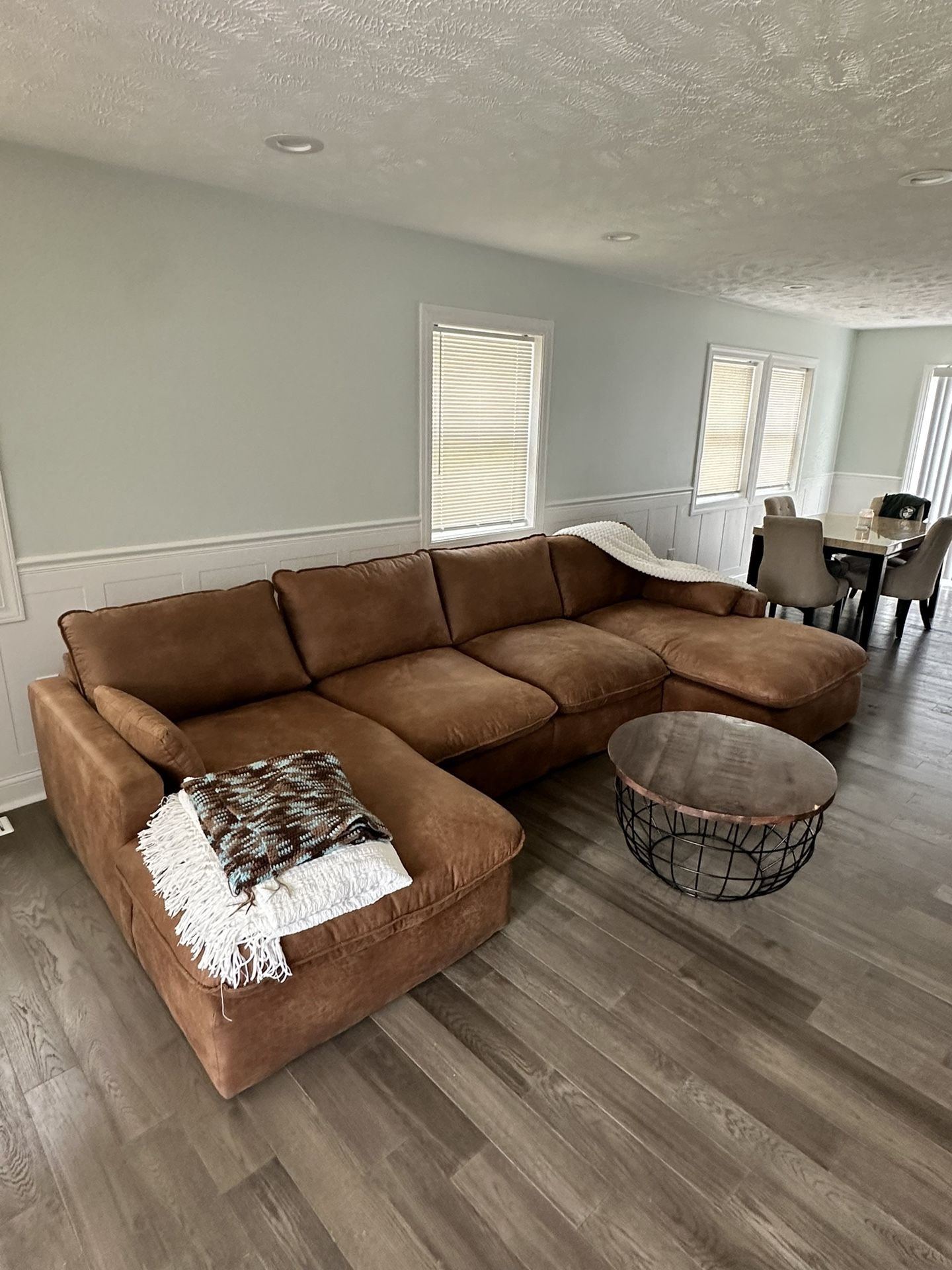 marlaina caramel modular sectional sofa
