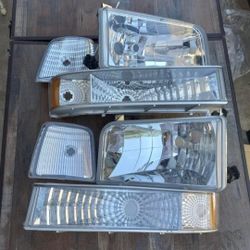 92-96 Ford F-150-F-350 / Ford Bronco Headlights Faros Calaveras Micas Luces Lamps 