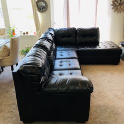 Two Piece Sectional Leather Couch 