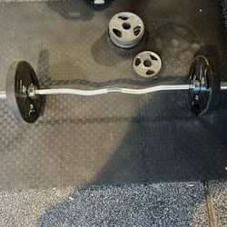 CURL BAR AND WEIGHT FOR CHEAP!