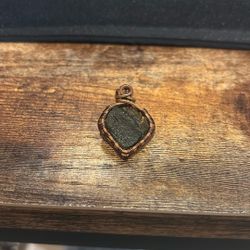 Moldavite Copper Wire Wrapped Pendant 