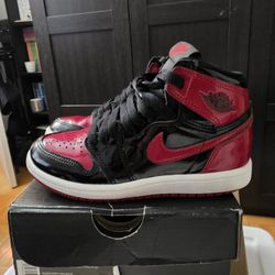 Jordan 1 High Og Patent Bred Preschool Size 13