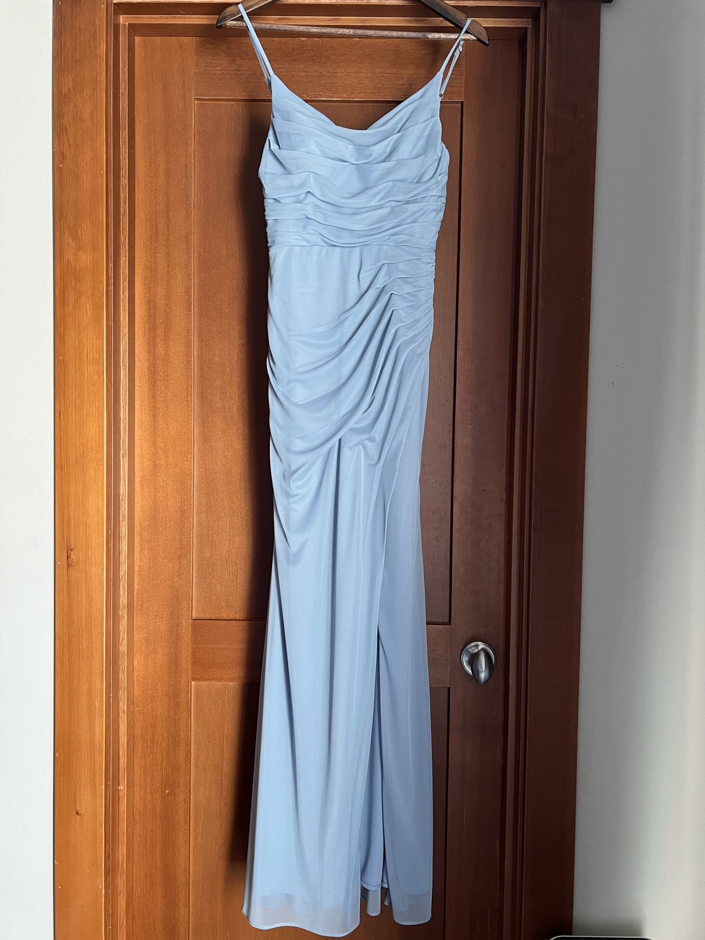 Azazie Bridesmaid Dress Size A0 Dusty Blue