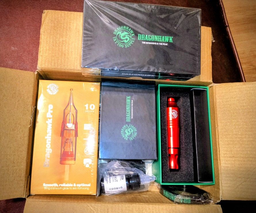Brand New Dragonhawk Tattoo Pen Kit Etc.