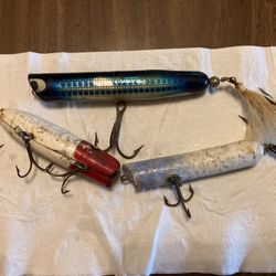 THREE VINTAGE SALT WATER LURES