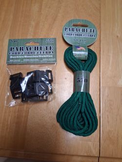 New green parachute cord and buckles