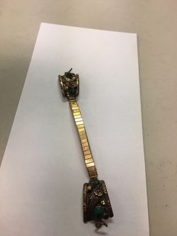 Navajo made ladies watch band with malachite