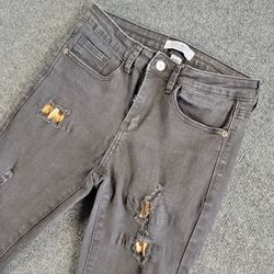 Judy Blue Jeans Womens 5/27 High Waist Skinny Distressed Leopard Patch JB-8550
