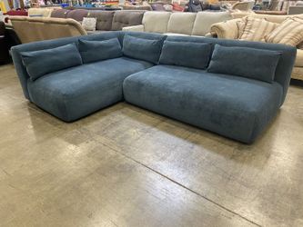 JOYBIRD Carin Modular Sectional in Milo French Blue Upholstery