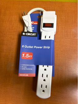 6 Outlet Power Strip 1.5ft