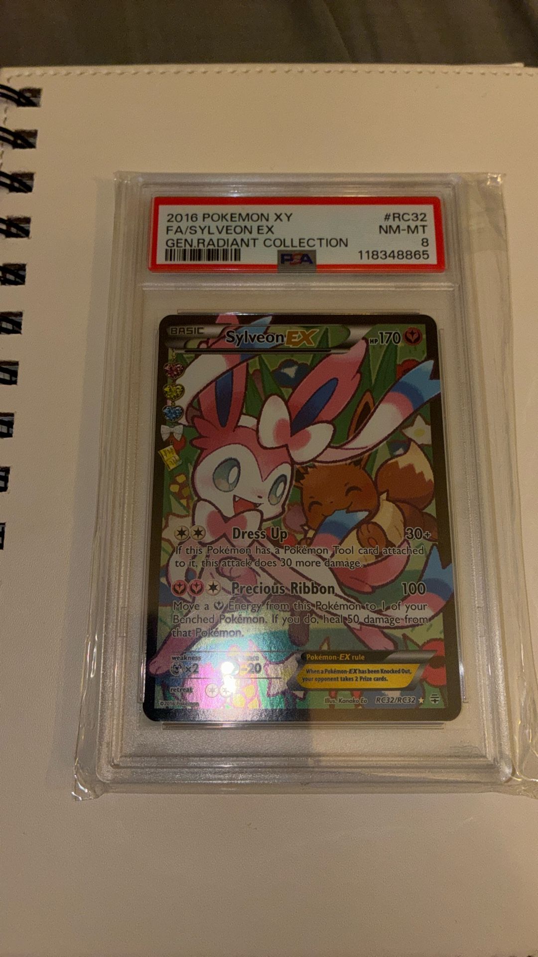 PSA 8 Sylveon Ex Radiant Collection