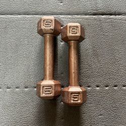 Set Of 5lb Hex Dumbbells 
