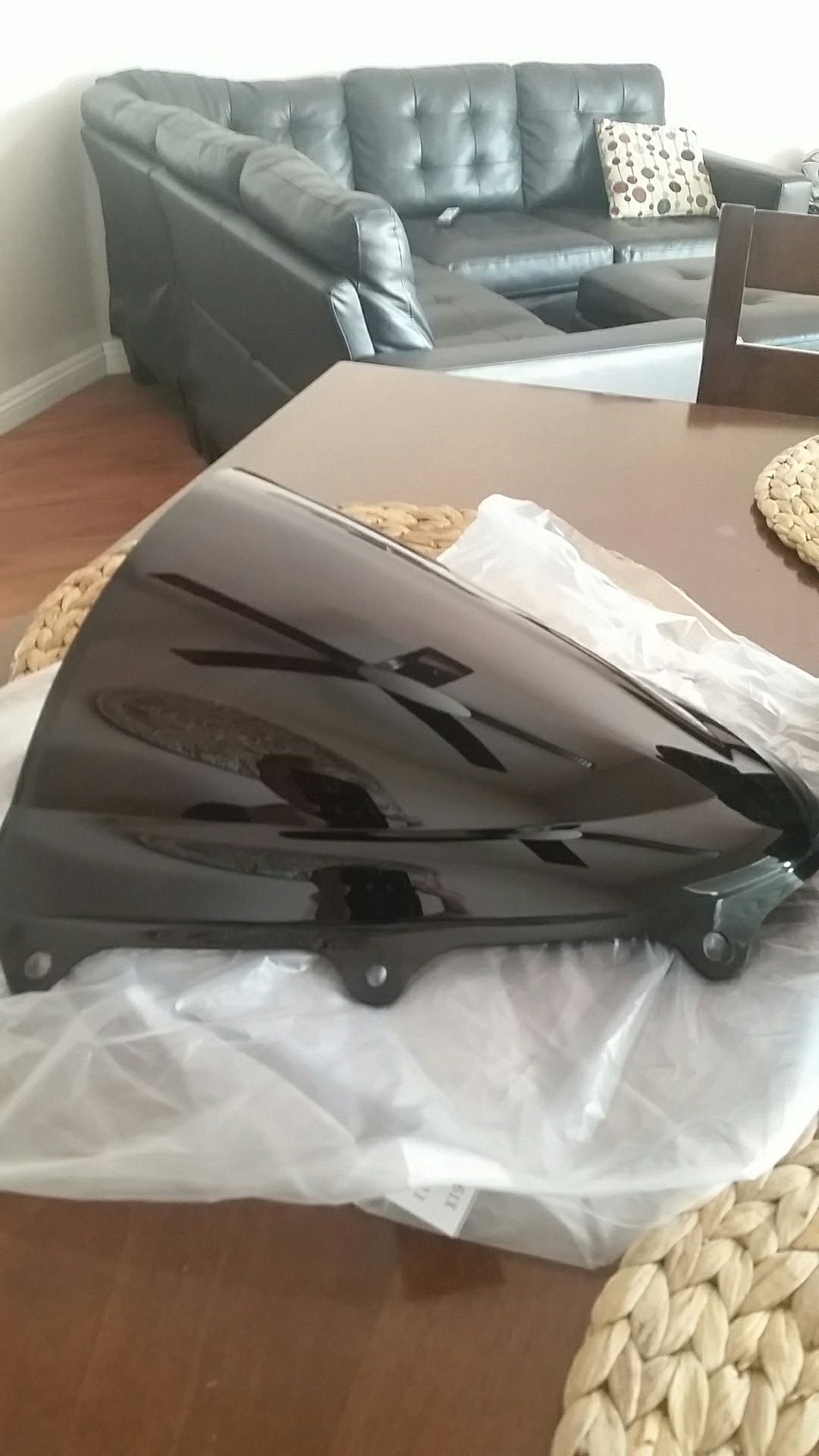 Motorcycle black windscreen