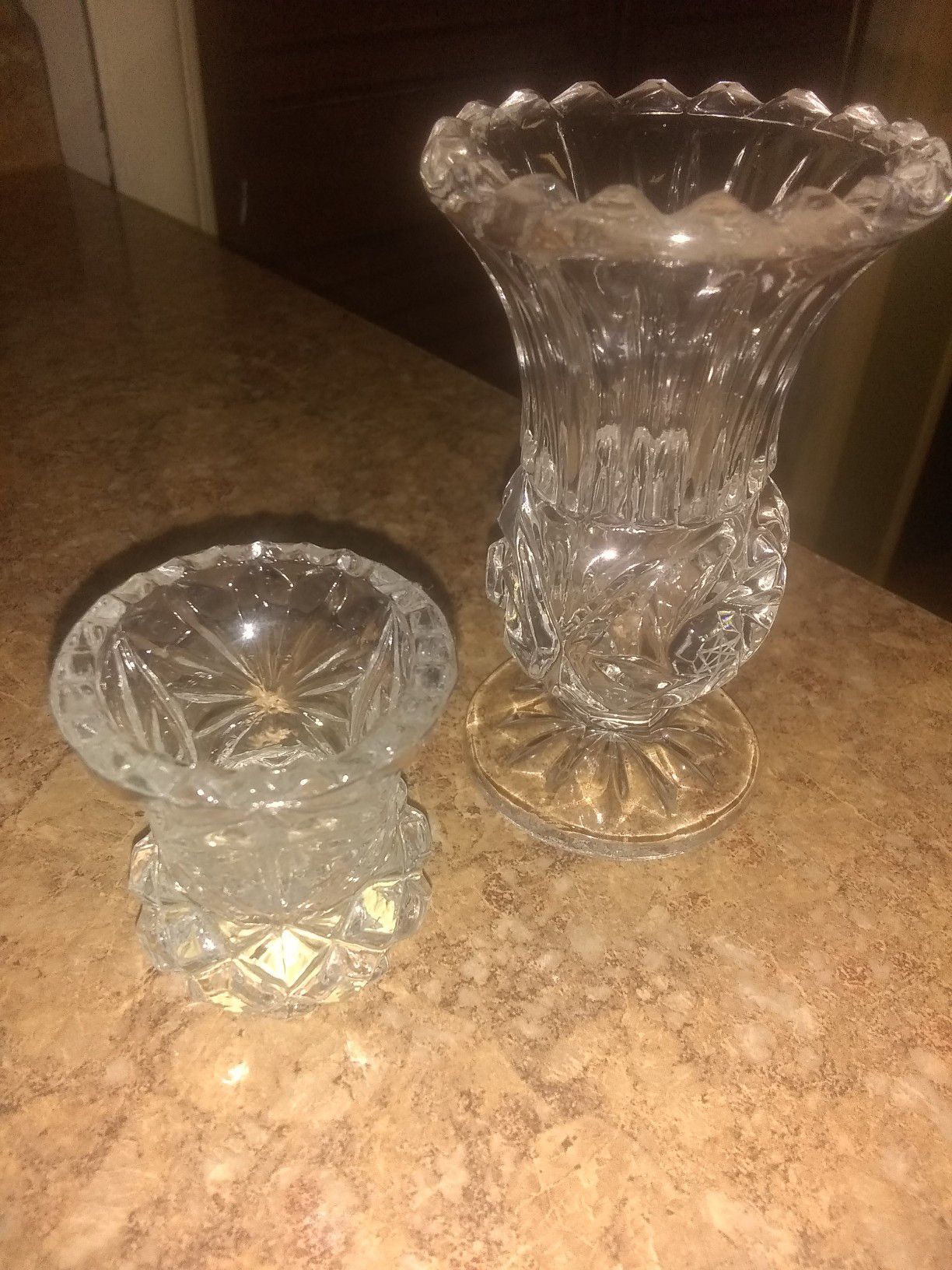 4" Crystal Bud Vase and toothpick vase