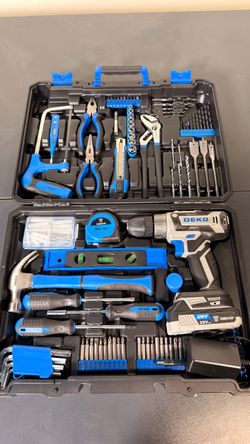 NEW DEKO 20V Cordless Drill Complete Home Tool Kit – Battery Charger & Case