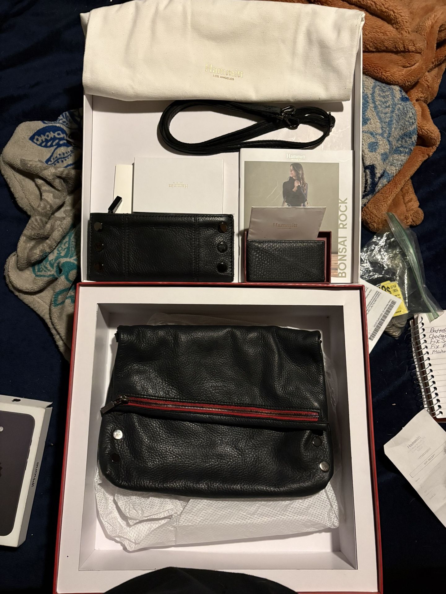 Hammitt Large Elegant Black Leather with Accents VIP Collection