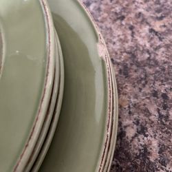 Green Dinnerware Set - Plates and Bowls