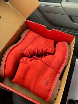 Retro five red timberlands