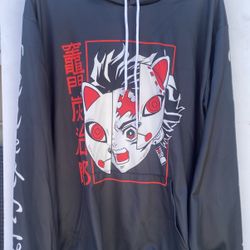 DEMON SLAYER TANJIRO KAMADO ANIME HOODIE SIZE LARGE $40