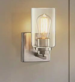 Home Depot Pia Rocco Brushed Nickle Wall Sconce Set Of Two