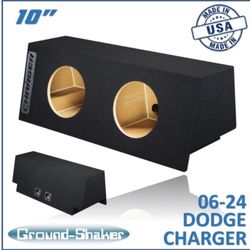Black 10" Dual Sealed Sub Box, Fits 06-26 Dodge Charger