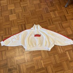 Womens Adidas Size Small White Adidas Cropped off Sleeve Shirt 