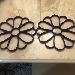 2 At Home Flower Purple Velvet Hangers