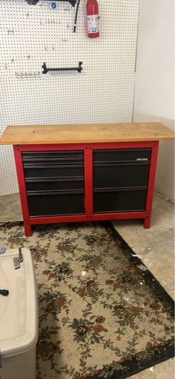 Craftsman Tool Cabinet with Wood Top