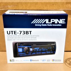 Alpine UTE73BT Bluetooth Stereo System USB Mp3 Auxiliary Am Fm Radio Single Din 🚨 Payment Options Available 🚨 No Credit Needed 🚨 