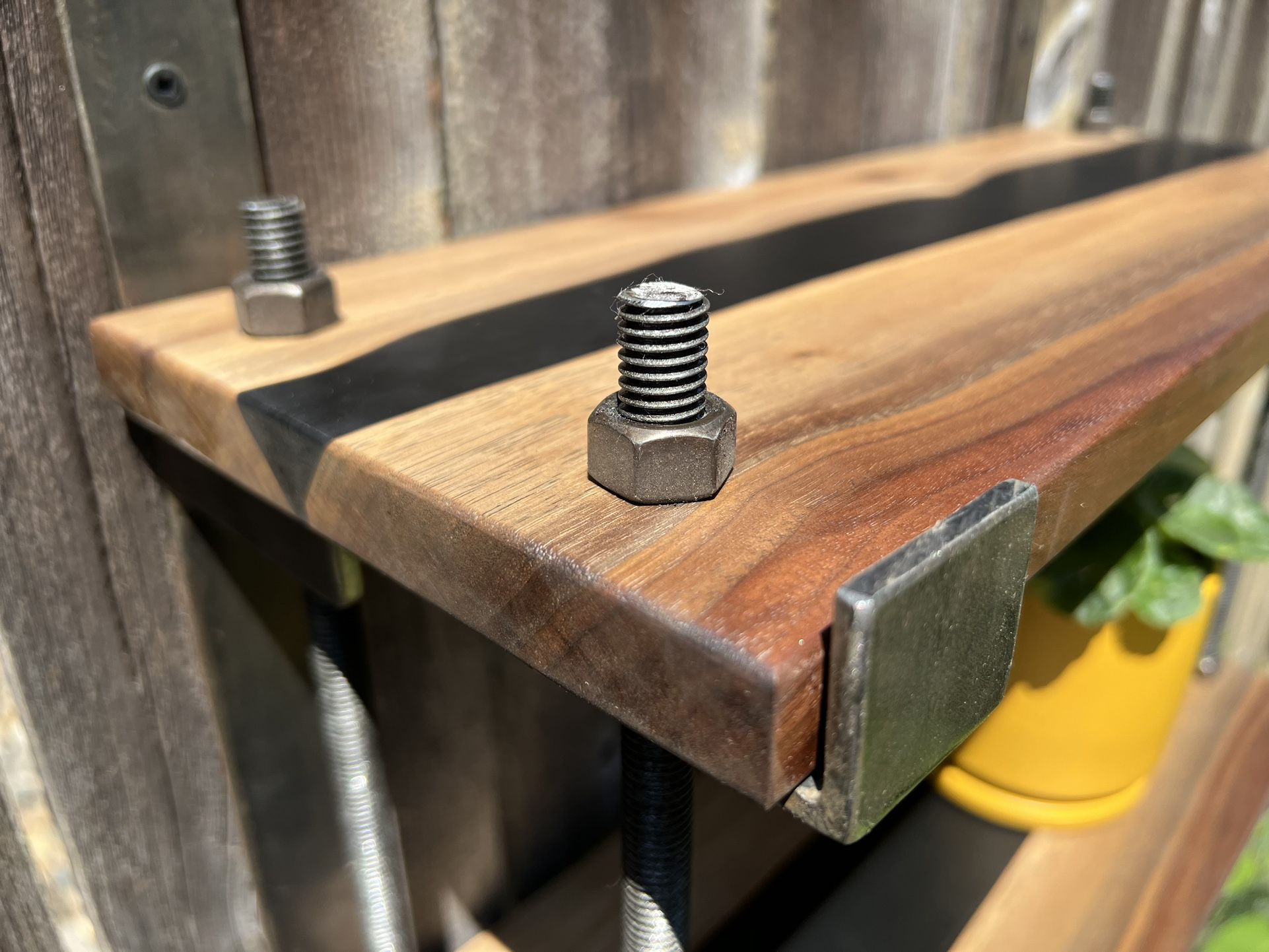 Black Walnut and Steel Shelves