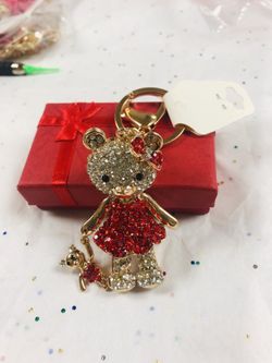 Teddy bear purse charm or keychain