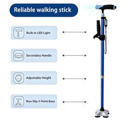 Adjustable Walking Cane with LED Light