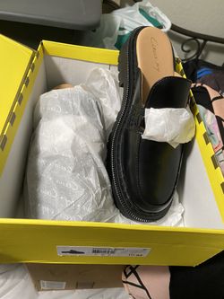 Women's Black Elena Lug-Sole Mules 