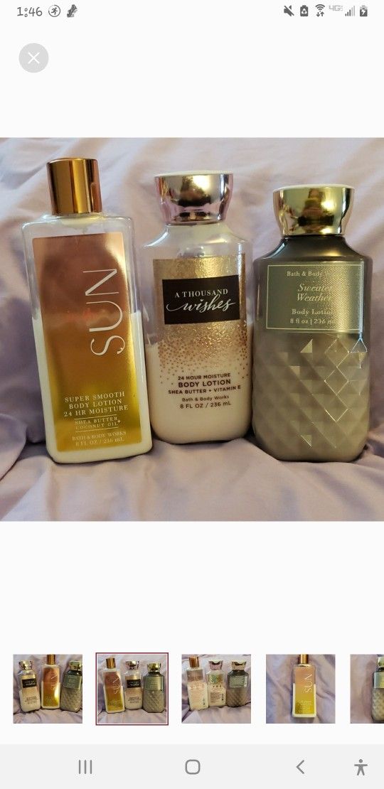 (3) Partial Bath and Body Works Body Lotion