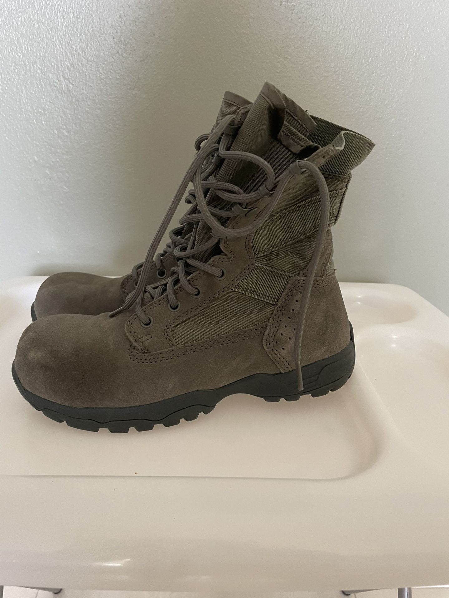 Military Steel Toe Boots Olive Green