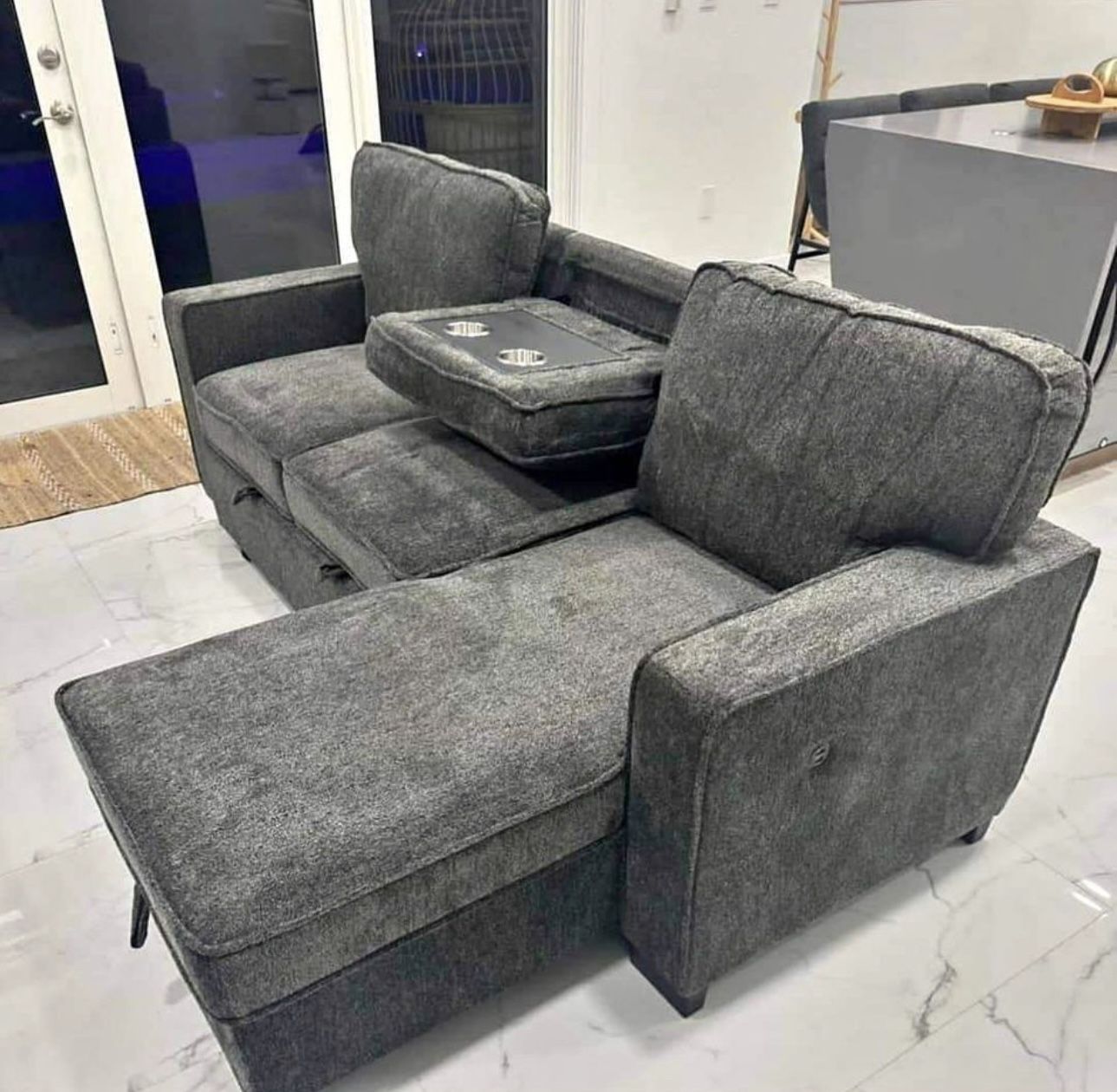 Grey Sofa Sectional Sleeper 🔥buy Now Pay Later 