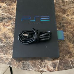 Ps2 With Power Cable And Memory Card Working 
