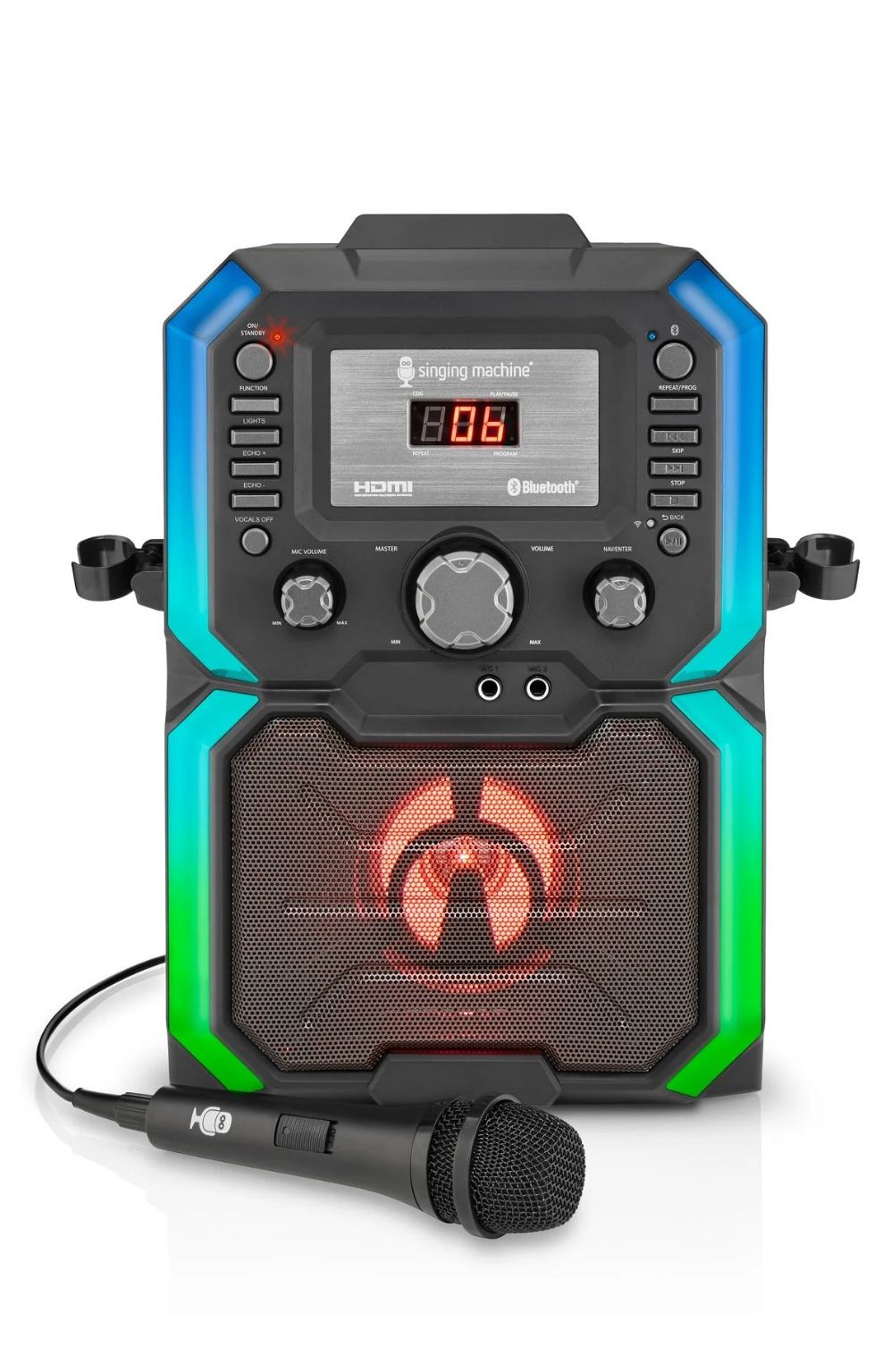 Singing Machine SingCast K-Box Karaoke Stand Alone Machine with LED Lights