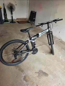 Ecarpat 26 Inch Folding Mountain Bike, 21 Speed Full Suspension Bicycle Dual Disc Brake