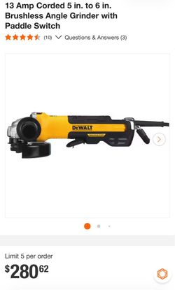 13 Amp Corded 5 in. to 6 in. Brushless Angle Grinder with Paddle Switch
