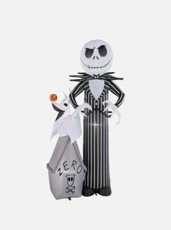jack skellington and zero with dog house inflatable