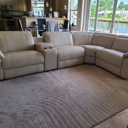 LEATHER POWER RECLINING COUCH