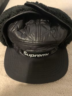 Supreme Quilted Earflap Camp Cap Black SW16