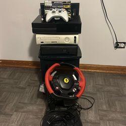   2 Xbox 360+steering Wheel+xbox One