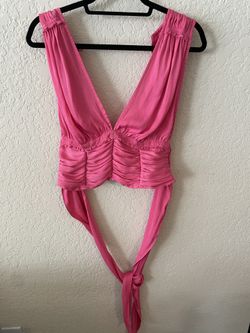 Free people Wrap Tie Halter Top Pink Small