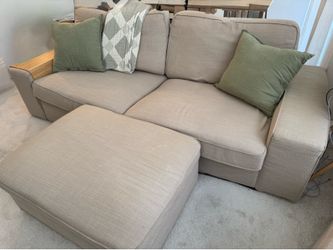 IKEA KIVIK 4-Seat Sectional with Chaise & Ottoman – Beige – $500