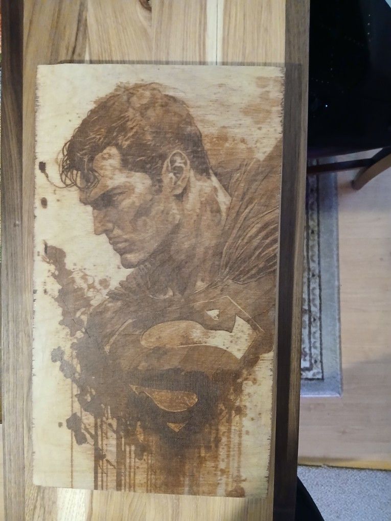 Double Sided Superman Engraved Picture