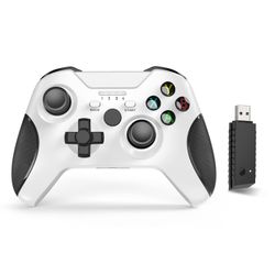 Wireless Controller for Xbox One, with Xbox One 2.4GHZ Gamepad Joystick Wireless Controller Compatible with Xbox/PS3/Windows 7/8/10 (Premium White)